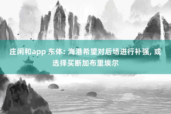 庄闲和app 东体: 海港希望对后场进行补强， 或选择买断加布里埃尔